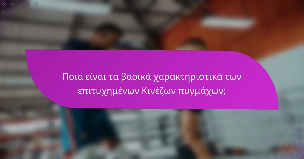 Ποια είναι τα βασικά χαρακτηριστικά των επιτυχημένων Κινέζων πυγμάχων;