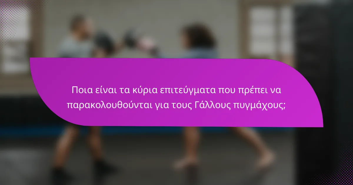 Ποια είναι τα κύρια επιτεύγματα που πρέπει να παρακολουθούνται για τους Γάλλους πυγμάχους;