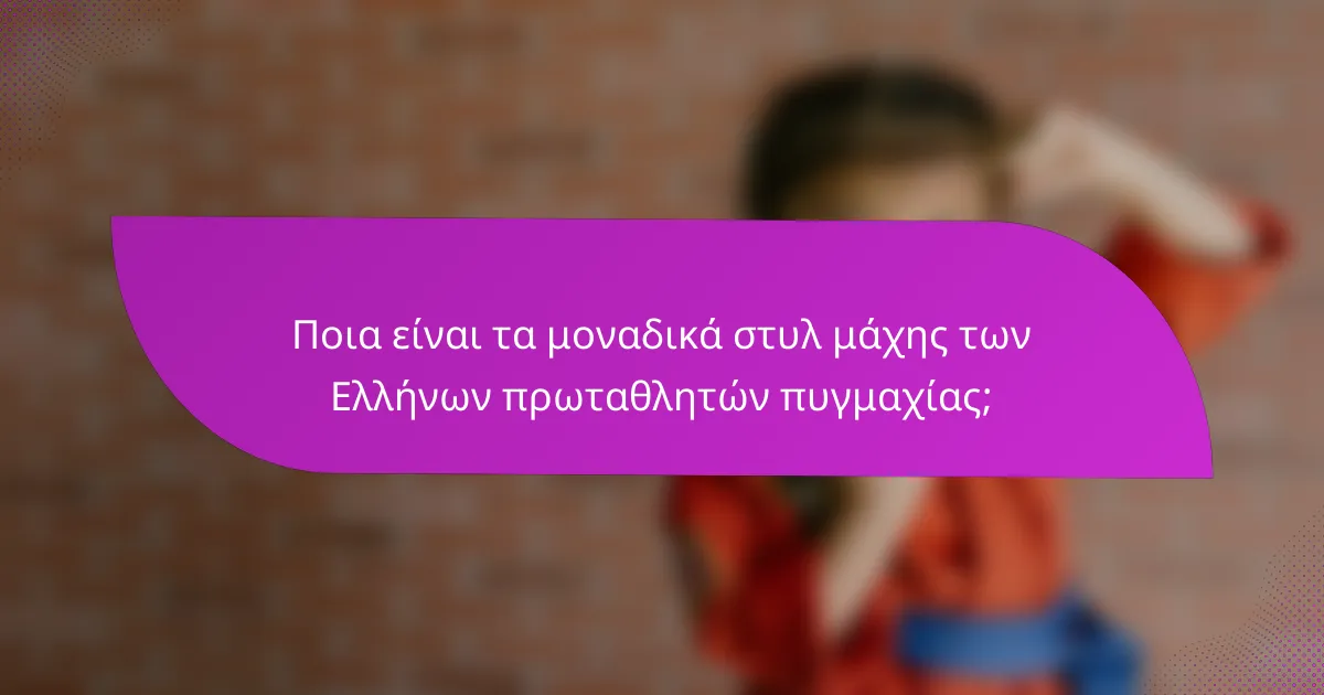 Ποια είναι τα μοναδικά στυλ μάχης των Ελλήνων πρωταθλητών πυγμαχίας;