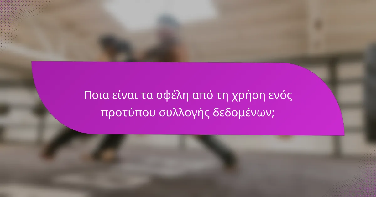 Ποια είναι τα οφέλη από τη χρήση ενός προτύπου συλλογής δεδομένων;