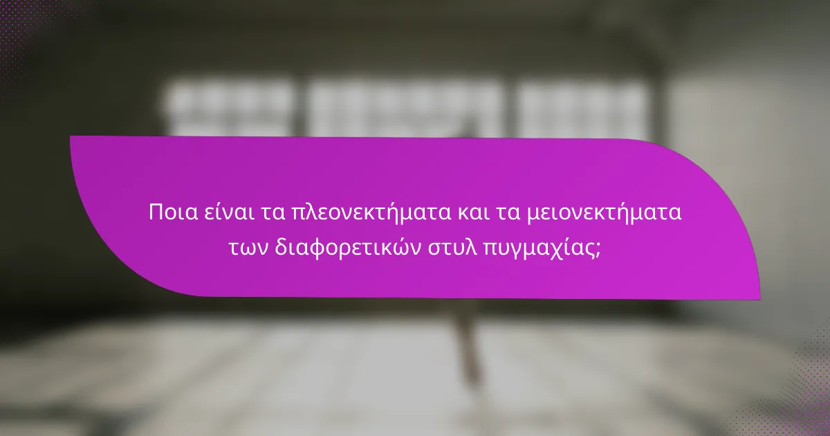 Ποια είναι τα πλεονεκτήματα και τα μειονεκτήματα των διαφορετικών στυλ πυγμαχίας;