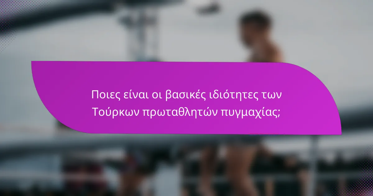Ποιες είναι οι βασικές ιδιότητες των Τούρκων πρωταθλητών πυγμαχίας;