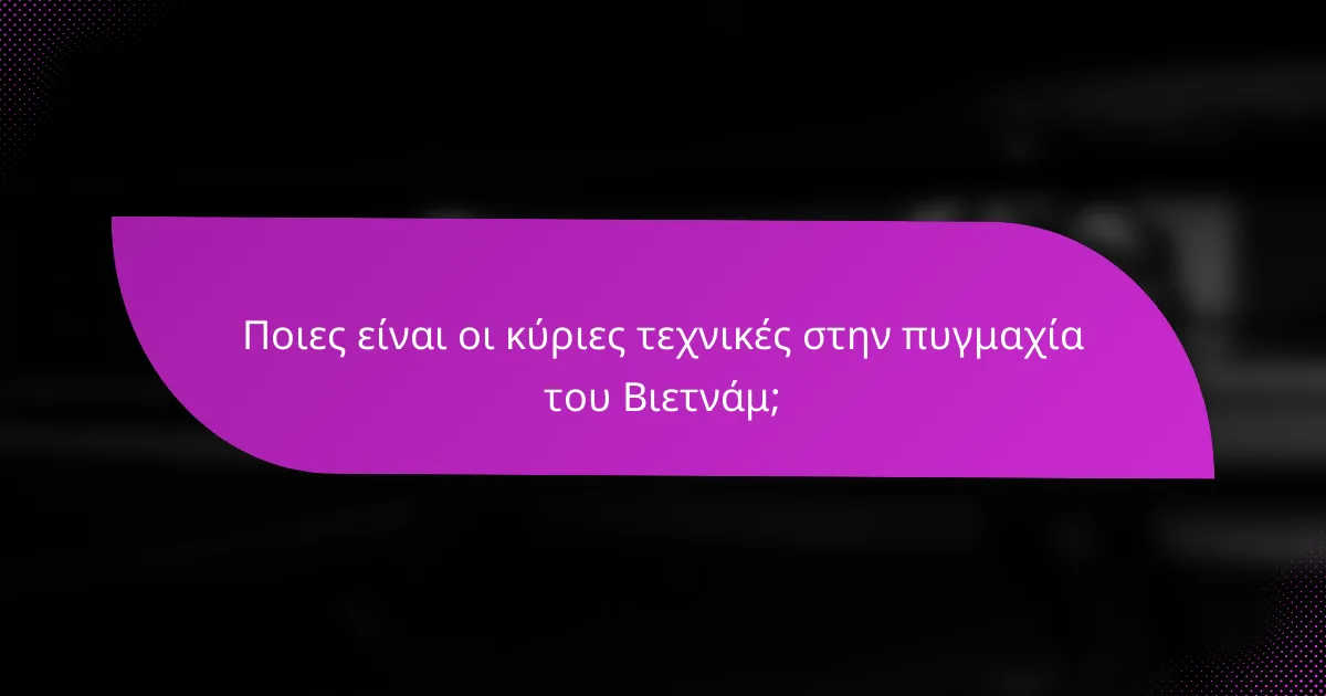 Ποιες είναι οι κύριες τεχνικές στην πυγμαχία του Βιετνάμ;