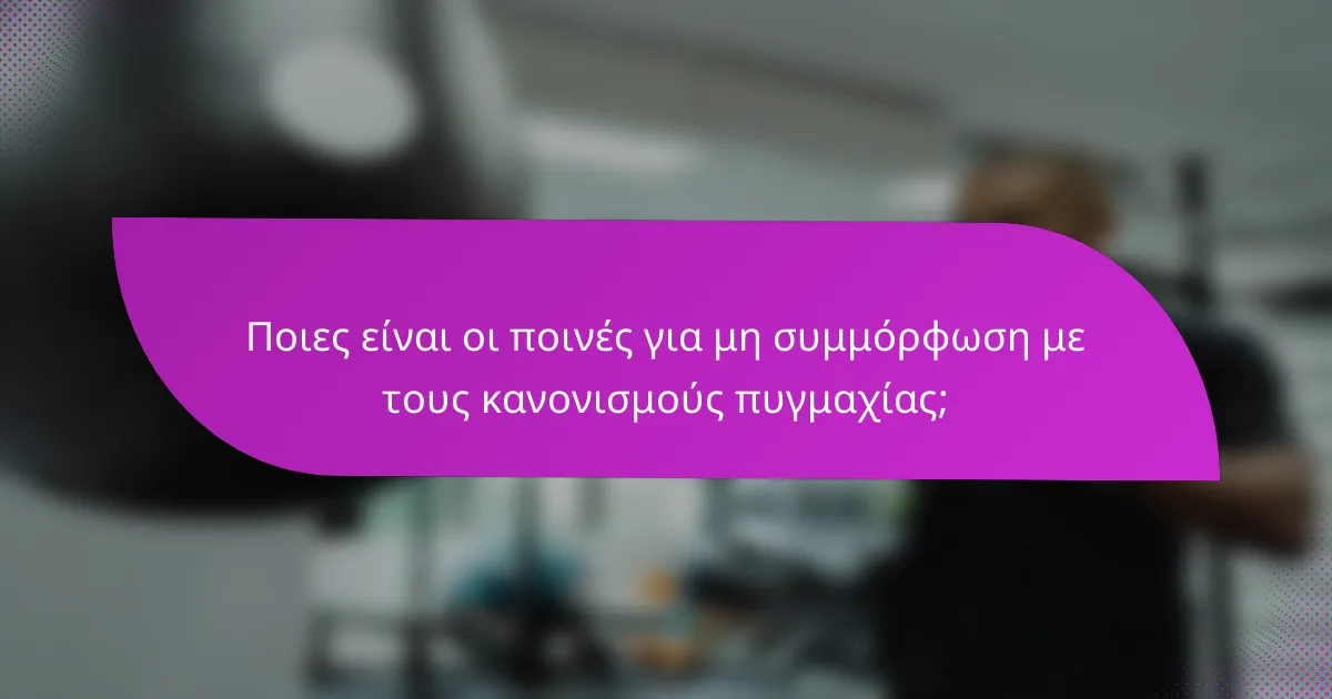 Ποιες είναι οι ποινές για μη συμμόρφωση με τους κανονισμούς πυγμαχίας;
