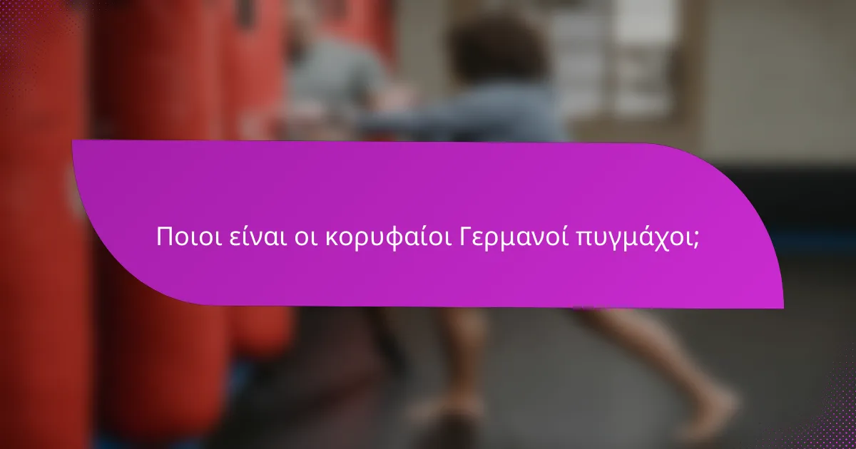 Ποιοι είναι οι κορυφαίοι Γερμανοί πυγμάχοι;