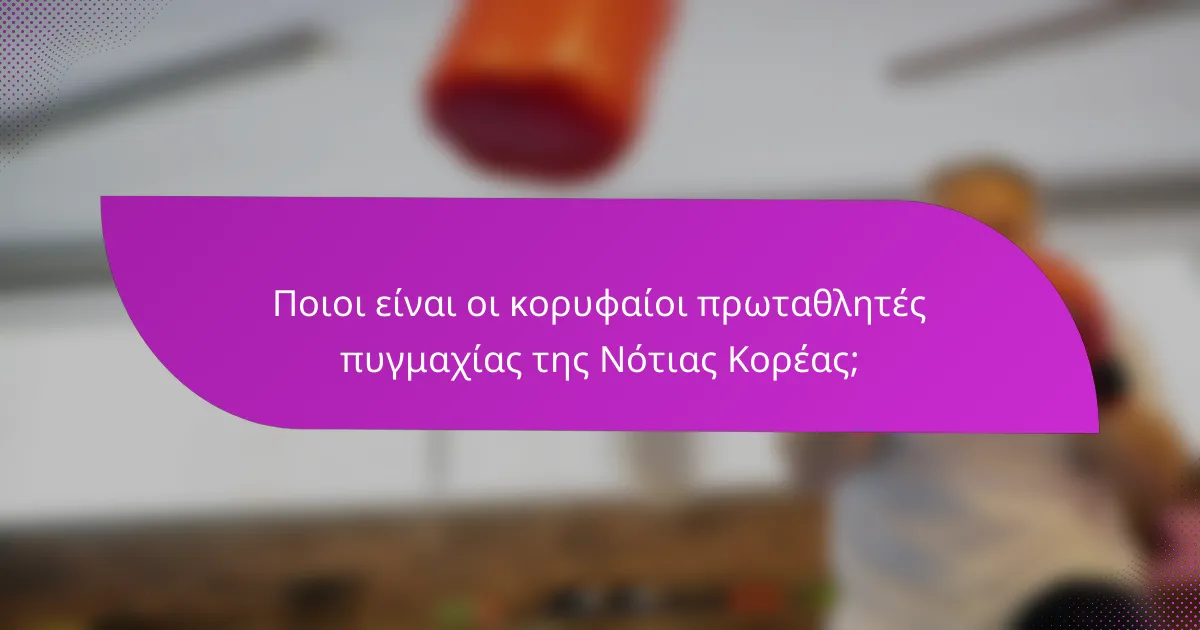 Ποιοι είναι οι κορυφαίοι πρωταθλητές πυγμαχίας της Νότιας Κορέας;