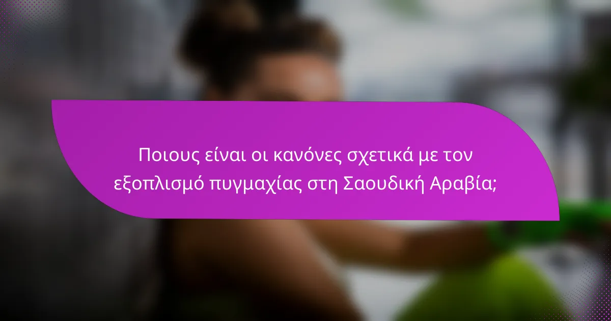 Ποιους είναι οι κανόνες σχετικά με τον εξοπλισμό πυγμαχίας στη Σαουδική Αραβία;