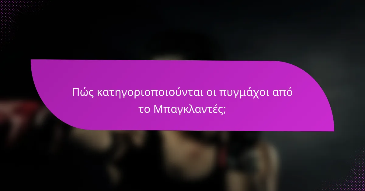 Πώς κατηγοριοποιούνται οι πυγμάχοι από το Μπαγκλαντές;